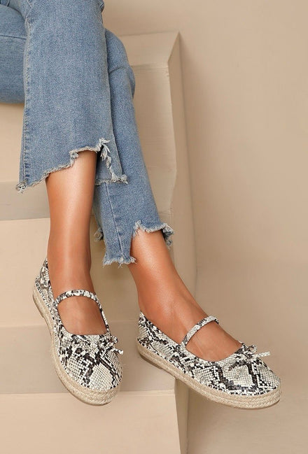 MARY JANE ESPADRILLE DESIGNER FLATFORM LOAFERS IN SNAKE