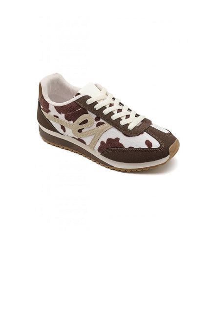 Ladies Multi colour Lace Up Side Detail Trainers