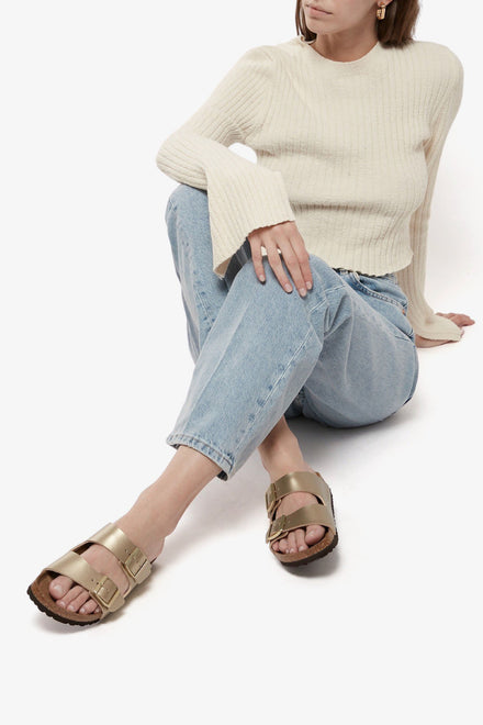 GOLD SOFT FOOTBED SUMMER FLAT SLIDERS SANDALS (PACK A)