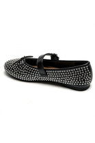 Black Silver Studded Mary Jane Ballet Shoes | Wholesale
