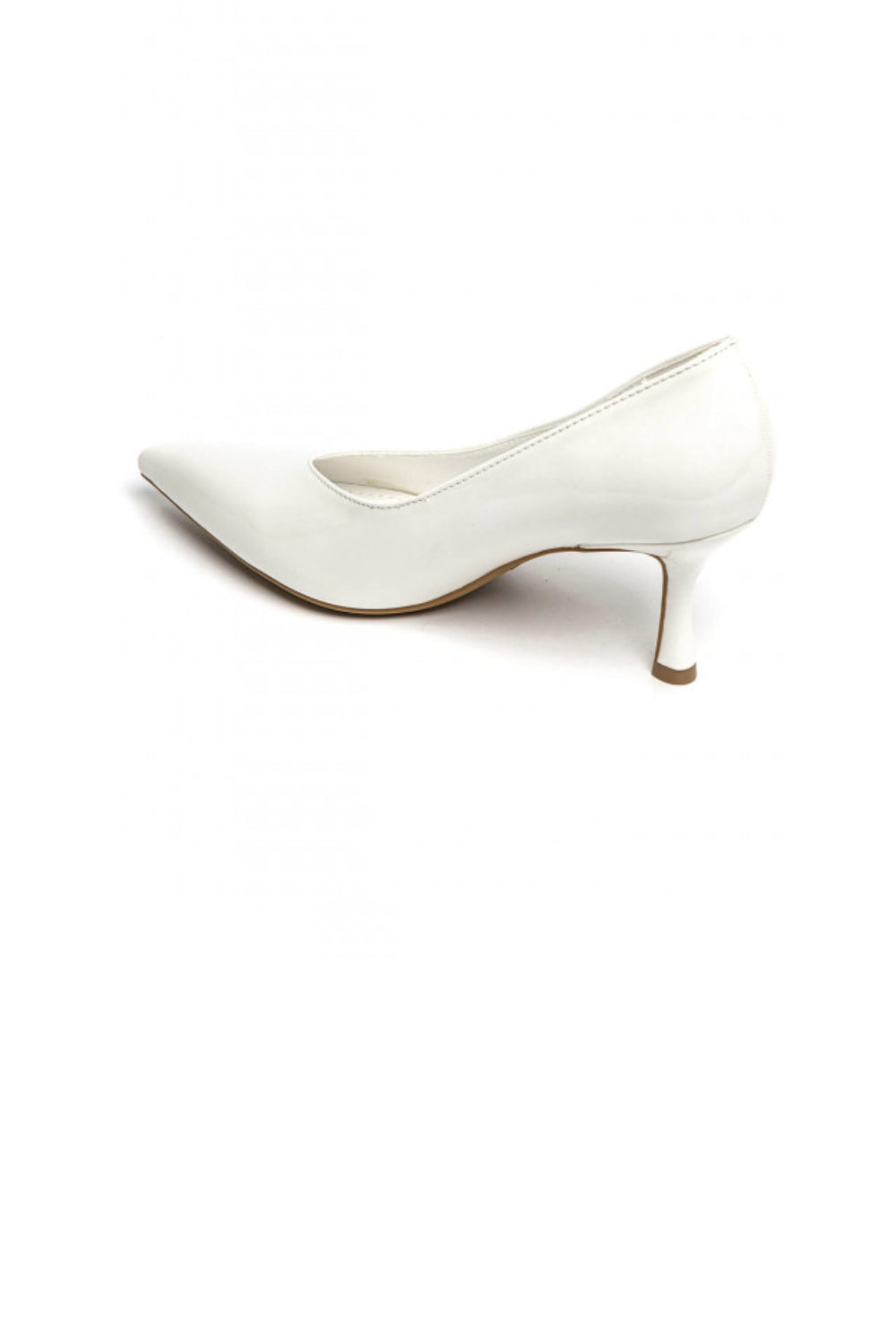 LADIES WHITE PATENT LOW HEELED PARTY COURT SHOES SANDALS KITTEN PUMPS