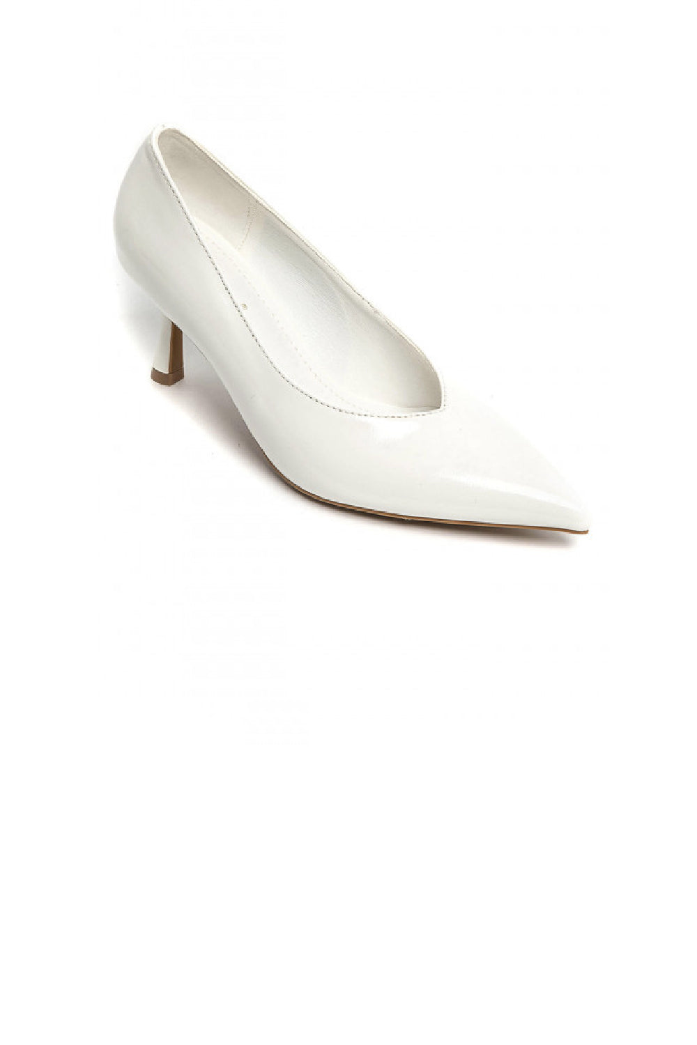 LADIES WHITE PATENT LOW HEELED PARTY COURT SHOES SANDALS KITTEN PUMPS