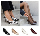 LADIES WHITE PATENT LOW HEELED PARTY COURT SHOES SANDALS KITTEN PUMPS