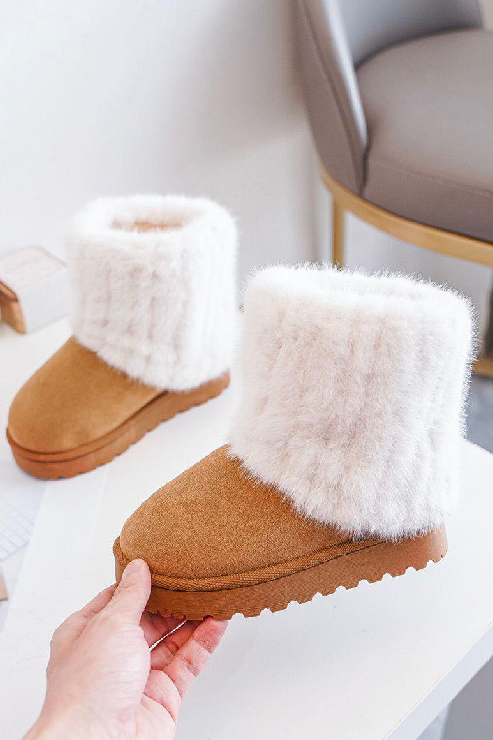 Fluffy ankle boots best sale