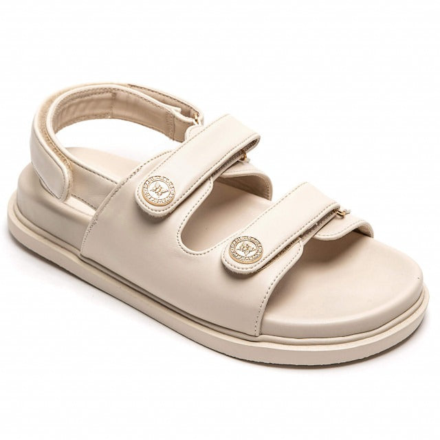 Women’s Beige Double Strap Comfort Sandals
