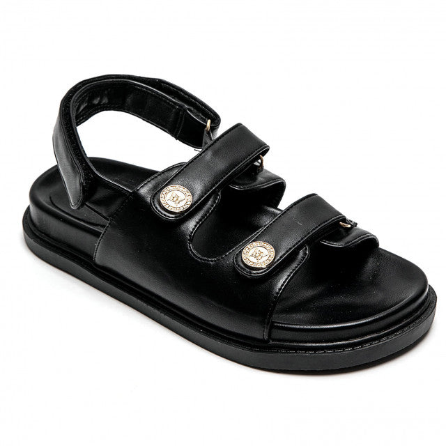Women’s Black Double Strap Comfort Sandals