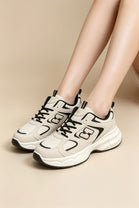Beige and Black Chunky Thick Sole Trainers