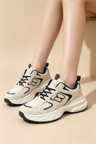 Beige and Black Chunky Thick Sole Trainers