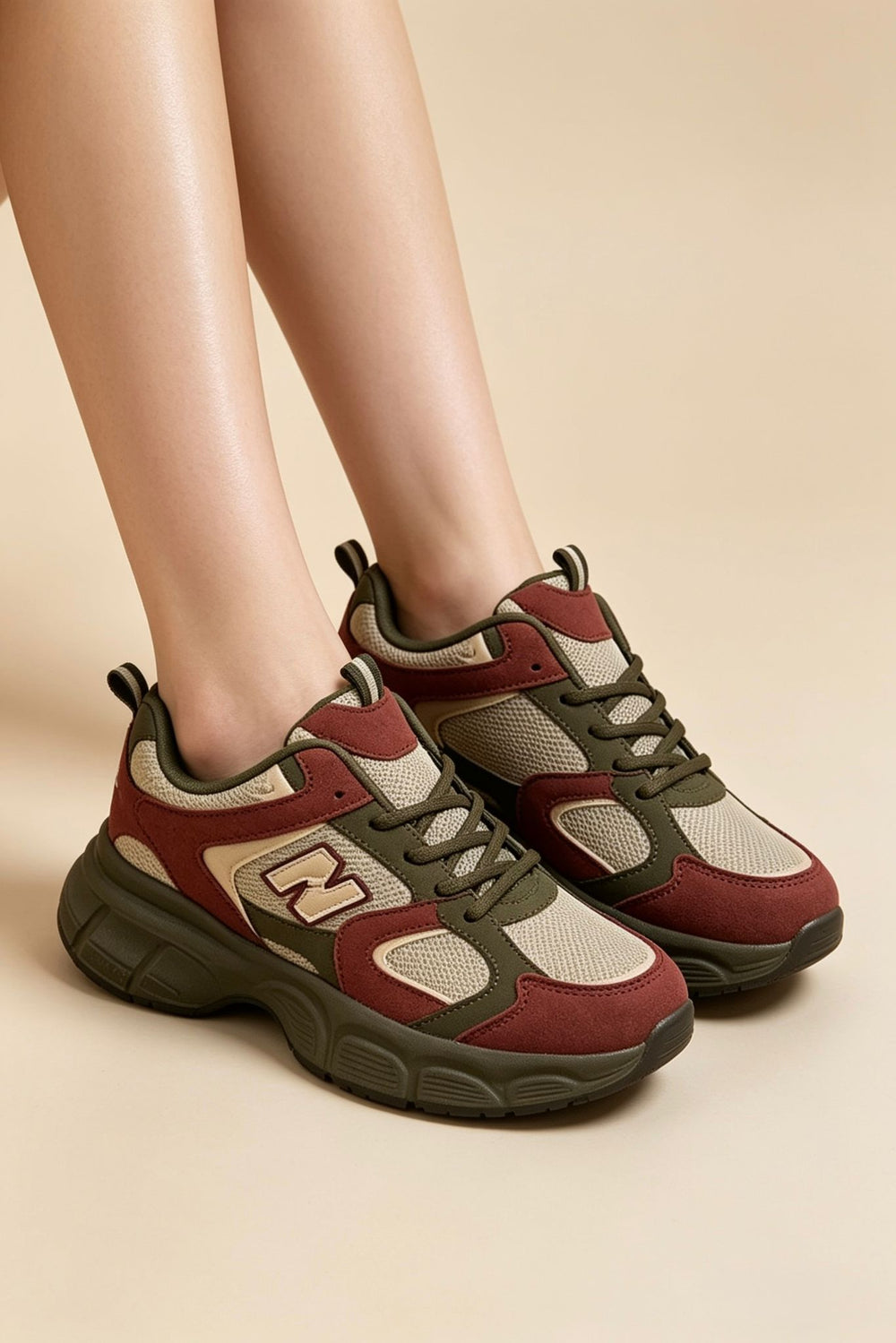 Green Chunky Thick Sole Trainers