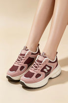 Wine Blush Chunky Thick Sole Trainers