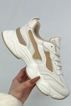 WHITE/DARK NUDE  CHUNKY SPORTS PLATFORM WOMEN'S TRAINERS