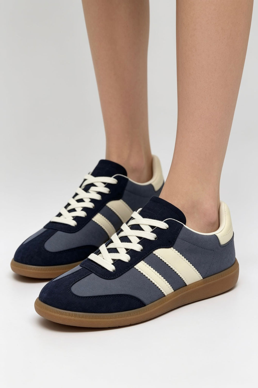 Blue Casual Gum Sole Trainers | Wholesale