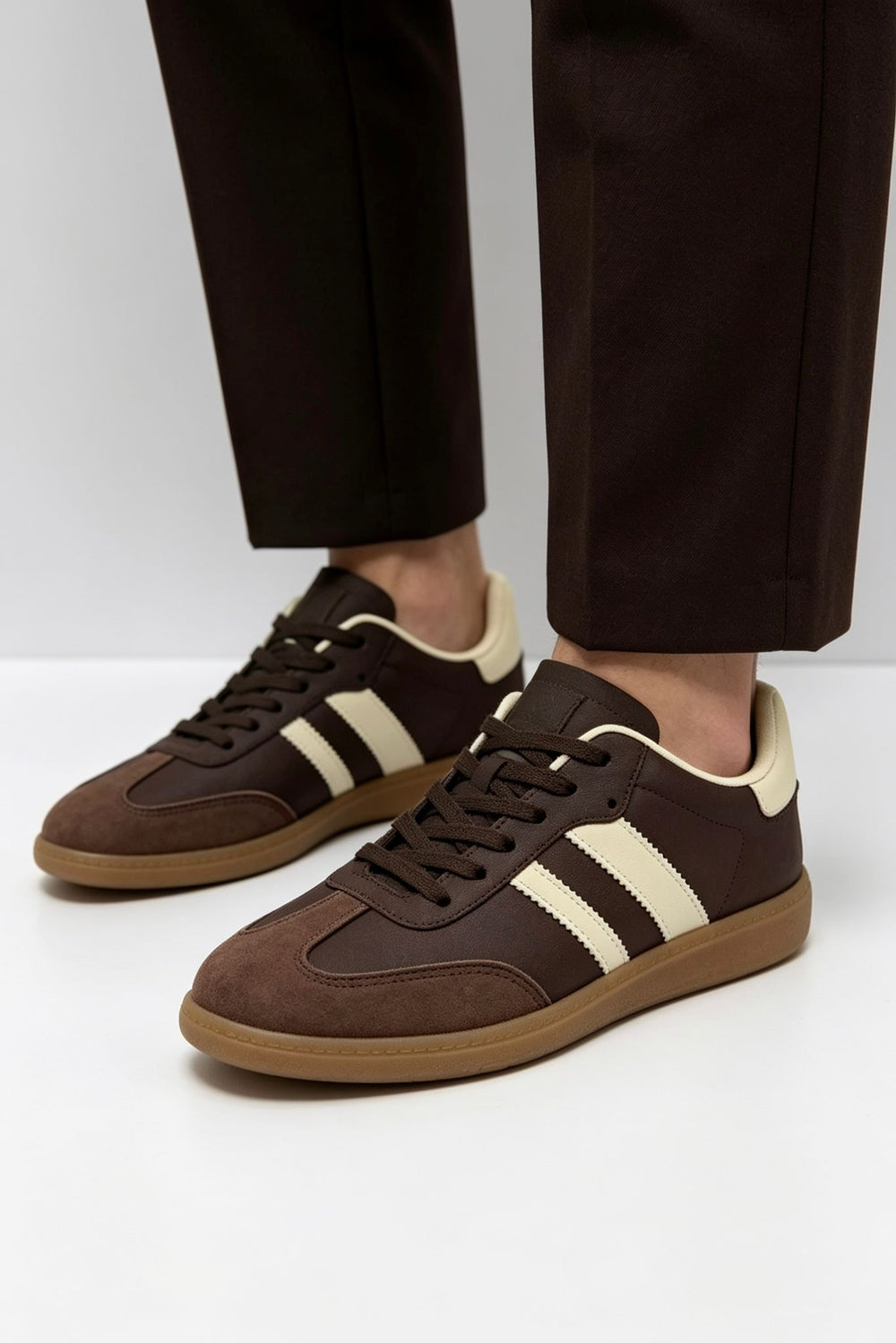 Brown Casual Gum Sole Trainers | Wholesale