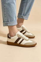 Beige and Brown Casual Gum Sole Trainers | Wholesale