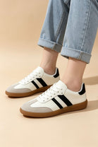 Black and White Casual Gum Sole Trainers | Wholesale