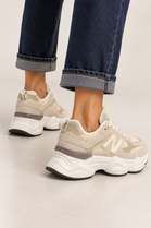 Women's Contrast Mesh Beige Khaki Chunky Trainers | Wholesale