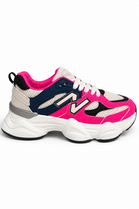 Women's Contrast Mesh Blue Pink Chunky Trainers | Wholesale