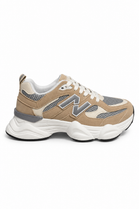 Women's Contrast Mesh Grey Khaki Chunky Trainers | Wholesale