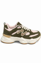 Women's Contrast Mesh Khaki Green Chunky Trainers | Wholesale