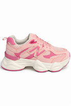 Women's Contrast Mesh Pink Chunky Trainers | Wholesale