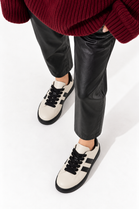 Double Stripe Low Top Trainers In Beige & Black | Wholesale