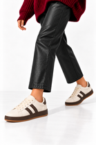 Double Stripe Low Top Trainers In Beige & Brown | Wholesale