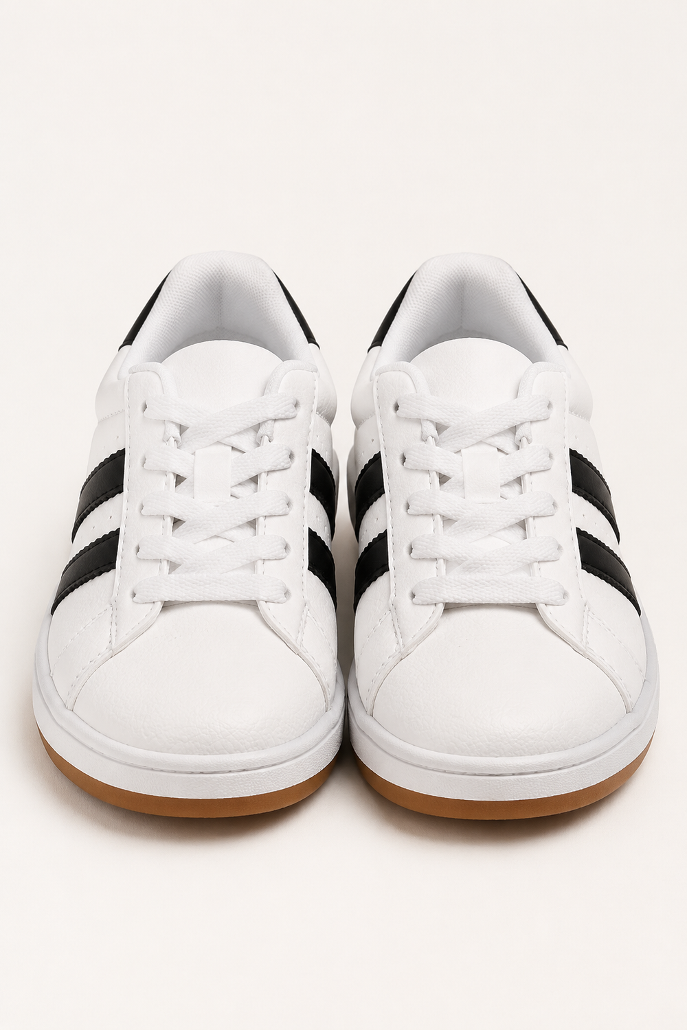 Double Stripe Low Top Trainers In White | Wholesale