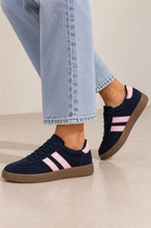 Gum Sole Contrast Stripe Sneakers In Blue | Wholesale
