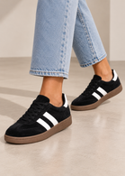 Gum Sole Contrast Stripe Sneakers In Black | Wholesale