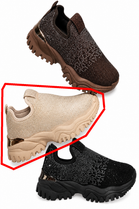 Women’s Khaki Rhinestone Slip-On Platform Sneakers Trainers