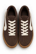 Brown Suede Effect Trainers with Contrast Side Detail | Wholesale