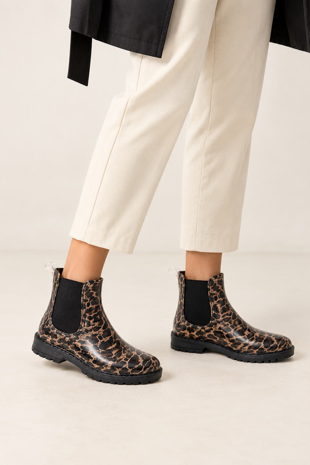 WOMENS LEOPARD SLIP ON RAIN BOOTS SHOES