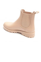 WOMENS BEIGE SLIP ON RAIN BOOTS SHOES