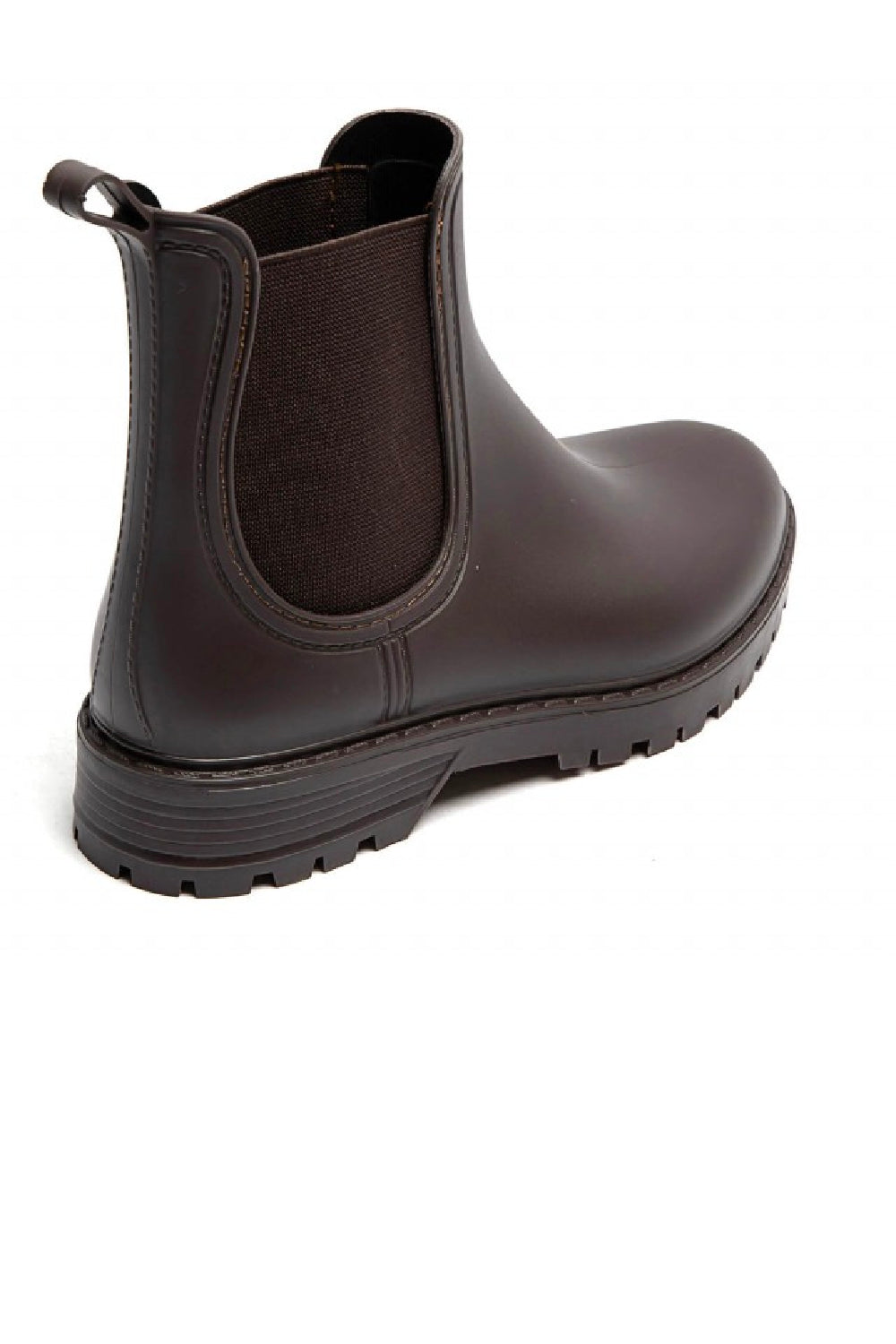 WOMENS BROWN SLIP ON RAIN BOOTS SHOES