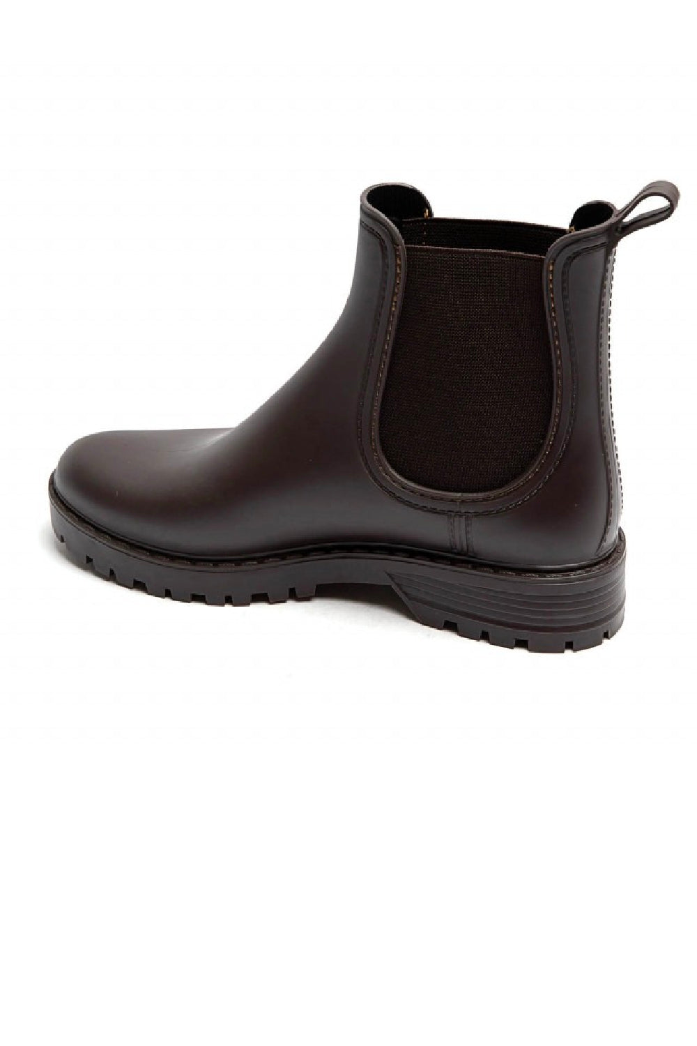 WOMENS BROWN SLIP ON RAIN BOOTS SHOES