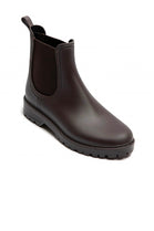 WOMENS BROWN SLIP ON RAIN BOOTS SHOES