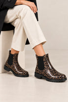 WOMENS LEOPARD SLIP ON RAIN BOOTS SHOES
