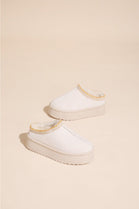 KIDS ULTRA MINI PLATFORM SLIPPERS EMBROIDED ANKLE BOOTS IN BEIGE 31-36 SIZES