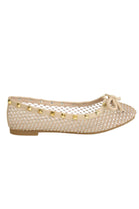 BEIGE STUD DETAIL MESH SLIP ON SHOES