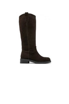 Women's Premium Brown Leather Knee-High Boots With Side-Zip