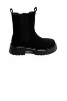 Women’s Chunky Lug-Sole Black Suede Chelsea Boots