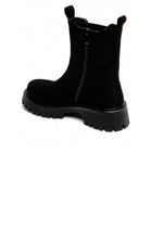Women’s Chunky Lug-Sole Black Suede Chelsea Boots