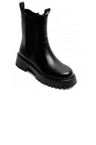 Women’s Chunky Lug-Sole Black Pu Chelsea Boots