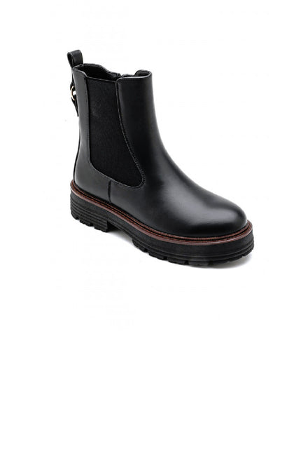 BLACK CHUNKY CHELSEA ANKLE BOOTS