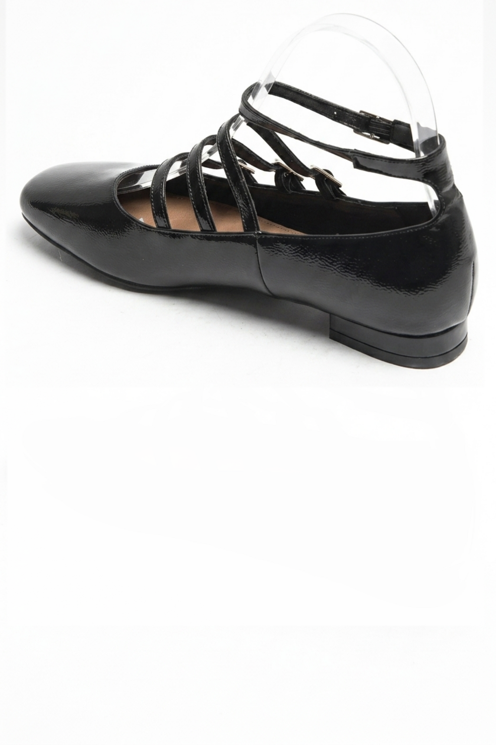 Women's Black Patent Multi-Buckle Mary Jane Flats