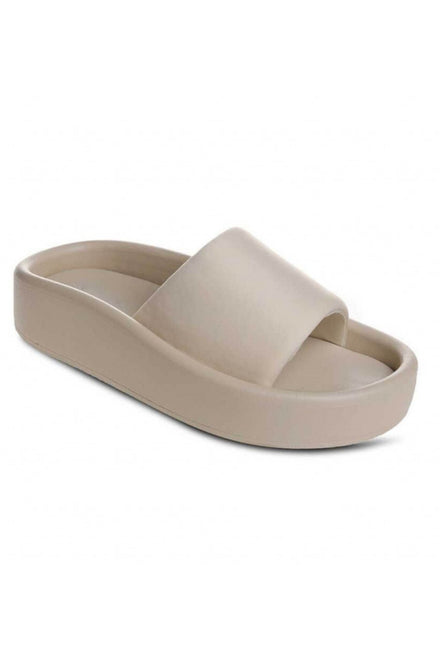 Beige Chunky Sole Rubber Slides