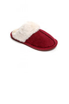 WINE RED FAUX FUR LINED COSY WINTER SLIPPERS