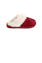 WINE RED FAUX FUR LINED COSY WINTER SLIPPERS
