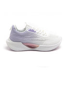 PURPLE WHITE LACE UP FLAT DESIGNER TRAINERS