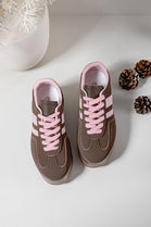 BROWN LACE UP CHUNKY PLATFORM SIDE DETAIL SNEAKER TRAINERS
